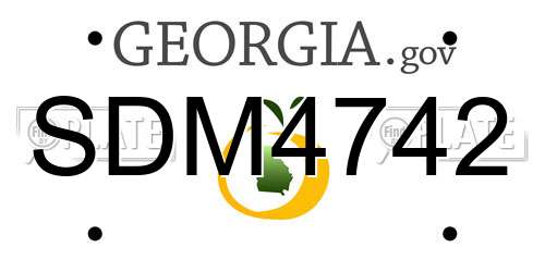 SDM4742 Georgia License Plate