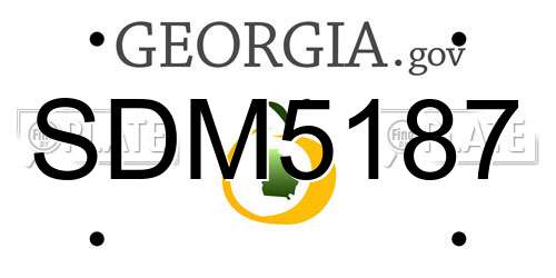 SDM5187 Georgia License Plate
