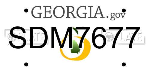 SDM7677 Georgia License Plate