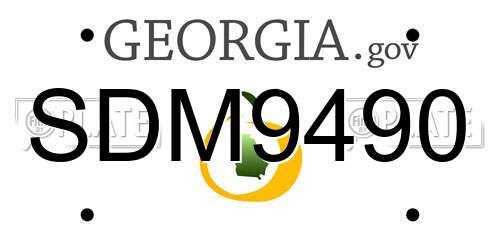 SDM9490 Georgia License Plate
