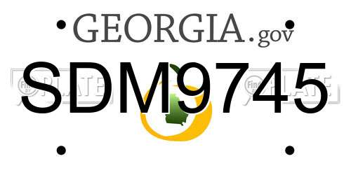 SDM9745 Georgia License Plate