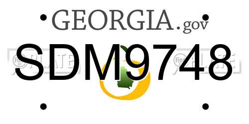 SDM9748 Georgia License Plate