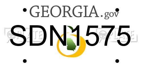 SDN1575 Georgia License Plate