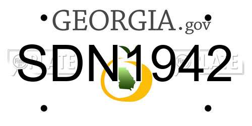 SDN1942 Georgia License Plate