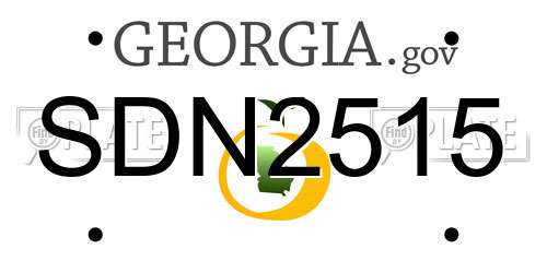 SDN2515 Georgia License Plate