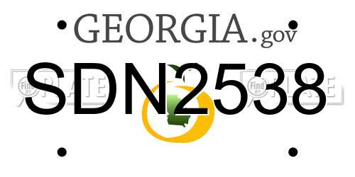 SDN2538 Georgia License Plate
