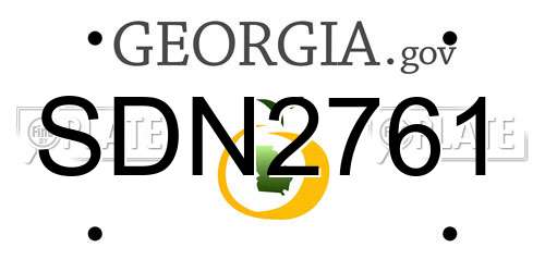 SDN2761 Georgia License Plate