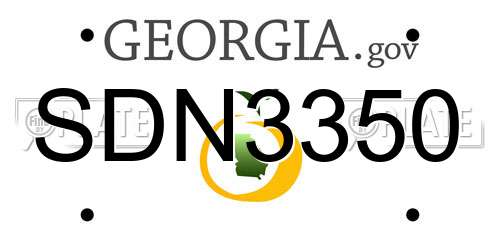 SDN3350 Georgia License Plate