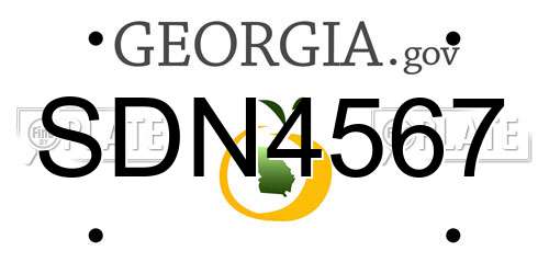 SDN4567 Georgia License Plate
