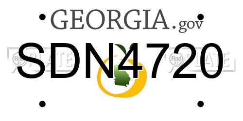 SDN4720 Georgia License Plate