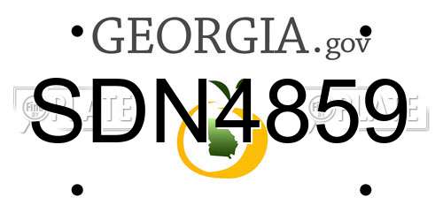 SDN4859 Georgia License Plate