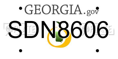 SDN8606 Georgia License Plate