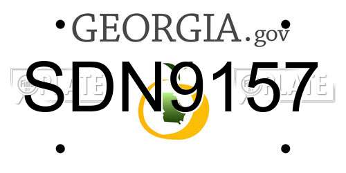 SDN9157 Georgia License Plate