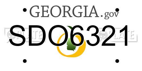 SDO6321 Georgia License Plate