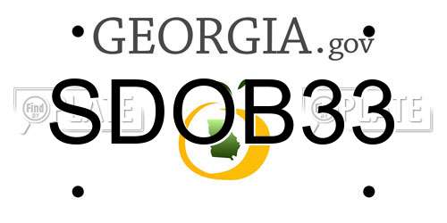 SDOB33 Georgia License Plate