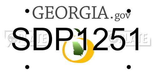 SDP1251 Georgia License Plate