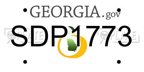SDP1773 Georgia License Plate