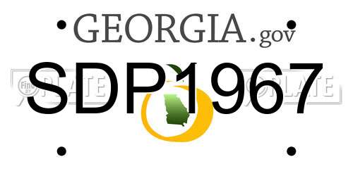 SDP1967 Georgia License Plate