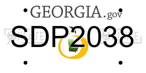 SDP2038 Georgia License Plate