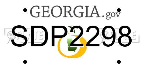 SDP2298 Georgia License Plate