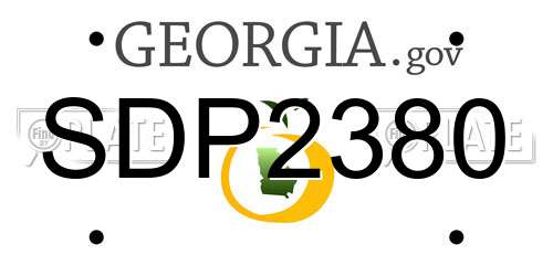 SDP2380 Georgia License Plate