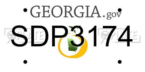 SDP3174 Georgia License Plate
