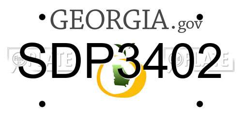 SDP3402 Georgia License Plate