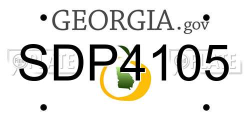 SDP4105 Georgia License Plate