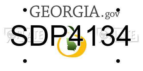 SDP4134 Georgia License Plate