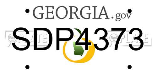 SDP4373 Georgia License Plate