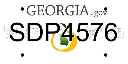 SDP4576 Georgia License Plate
