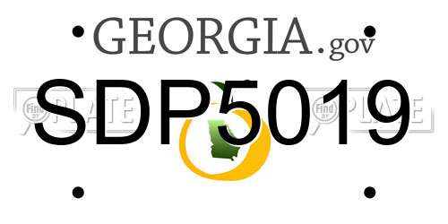 SDP5019 Georgia License Plate