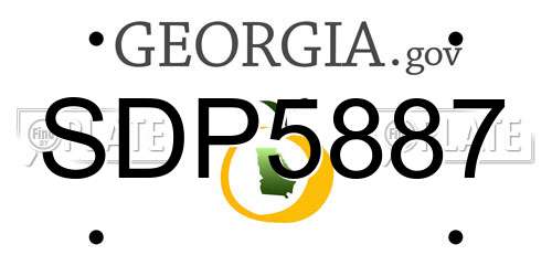 SDP5887 Georgia License Plate