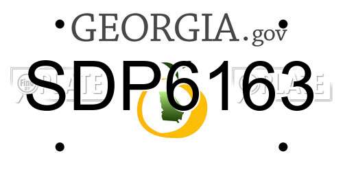 SDP6163 Georgia License Plate