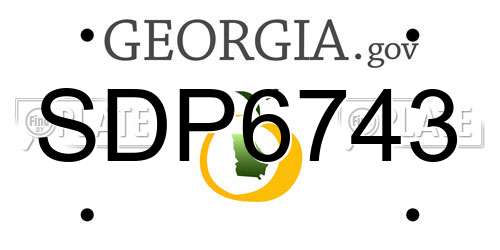 SDP6743 Georgia License Plate