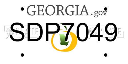 SDP7049 Georgia License Plate
