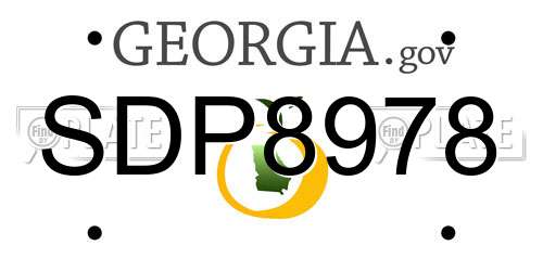 SDP8978 Georgia License Plate