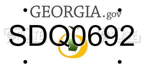 SDQ0692 Georgia License Plate