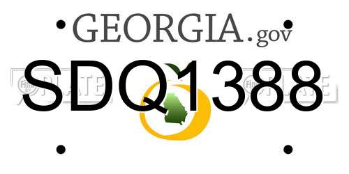 SDQ1388 Georgia License Plate