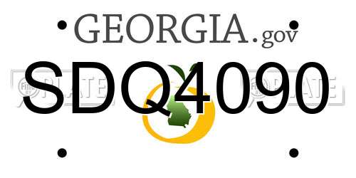 SDQ4090 Georgia License Plate