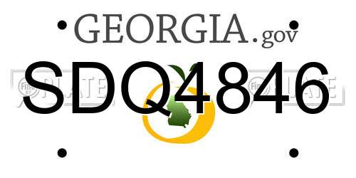SDQ4846 Georgia License Plate