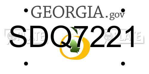 SDQ7221 Georgia License Plate