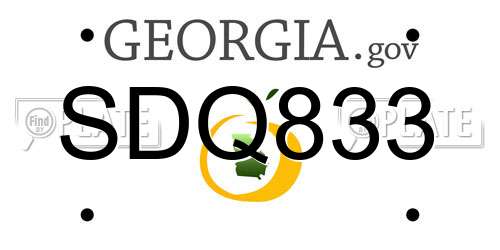SDQ833 Georgia License Plate
