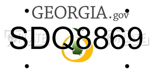 SDQ8869 Georgia License Plate