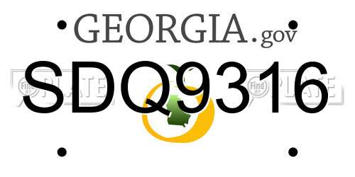 SDQ9316 Georgia License Plate