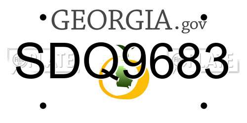 SDQ9683 Georgia License Plate