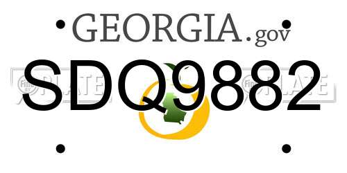 SDQ9882 Georgia License Plate