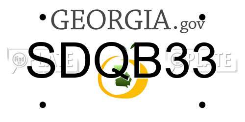 SDQB33 Georgia License Plate