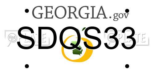 SDQS33 Georgia License Plate