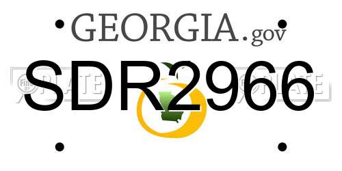 SDR2966 Georgia License Plate